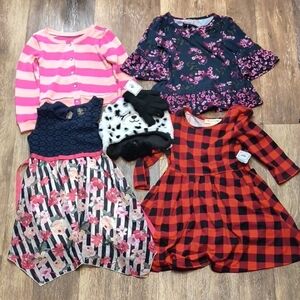 Charming Plaid and Floral Kids Dress Set